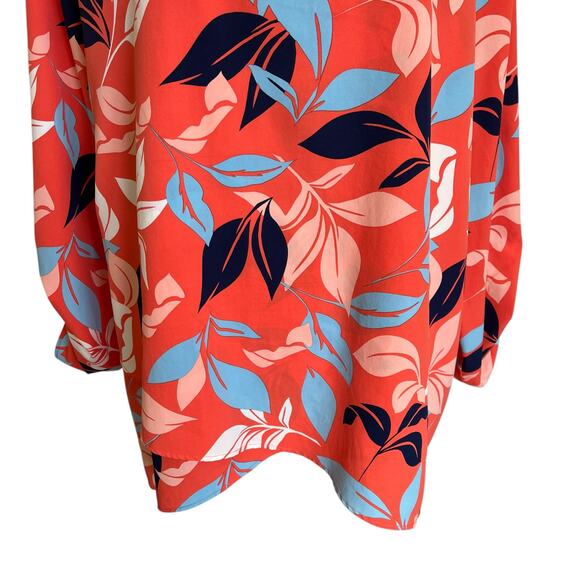 Coolibar Top Tunic Coverup Size XL Orange Tropical UPF50 Sun Protection - Picture 3 of 14